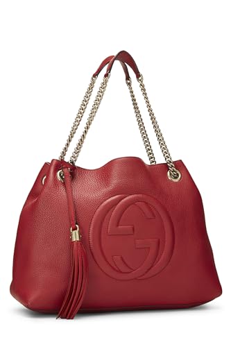 Gucci,  Red Leather Soho Chain Tote, Red