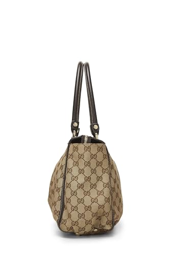 Gucci,  Brown Original GG Canvas D-Ring Abbey Zip Tote, Brown