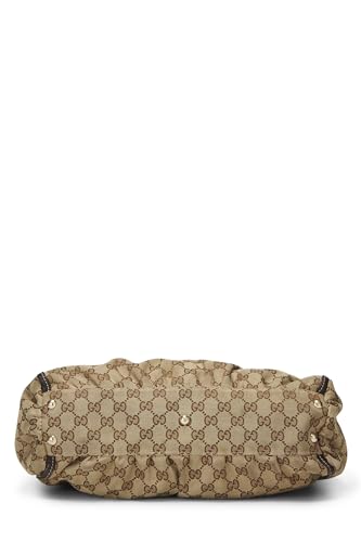 Gucci,  Brown Original GG Canvas D-Ring Abbey Zip Tote, Brown