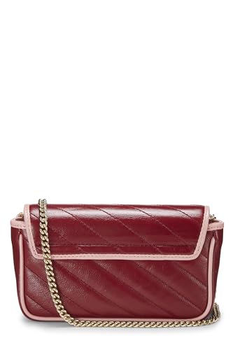 Gucci,  Red Leather Torchon GG Marmont Shoulder Bag Min, Multi