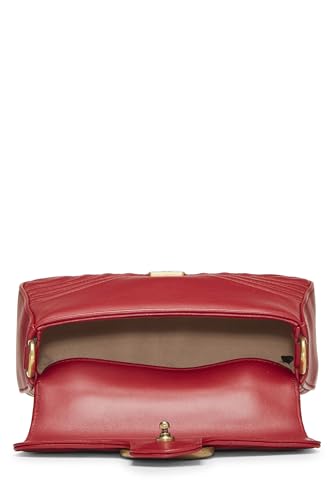 Gucci,  Red Leather GG Marmont Top Handle Bag Mini, Red