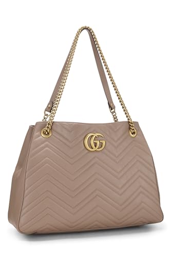 Gucci,  Pink Leather GG Marmont Chain Tote, Pink