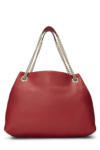 Gucci,  Red Leather Soho Chain Tote, Red