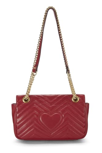 Gucci,  Red Leather GG Marmont Shoulder Bag Small, Red