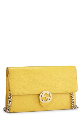 Gucci,  Yellow Leather Interlocking Crossbody Small, Yellow