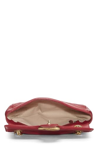 Gucci,  Red Leather GG Marmont Shoulder Bag Small, Red