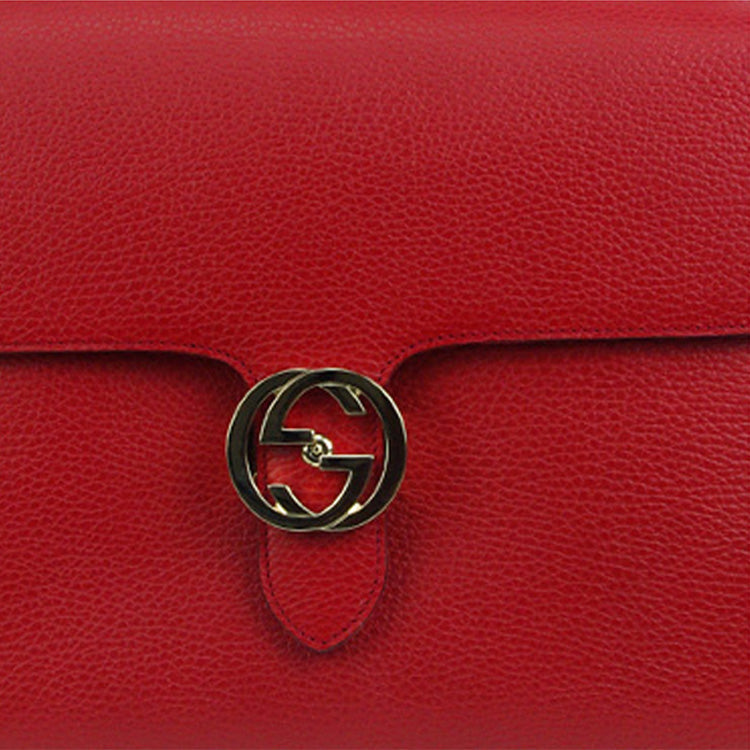 (WMNS) Gucci Double G Buckle Leather Messenger Bag Chain Large Red Handbag 510306-CAO0G-6420