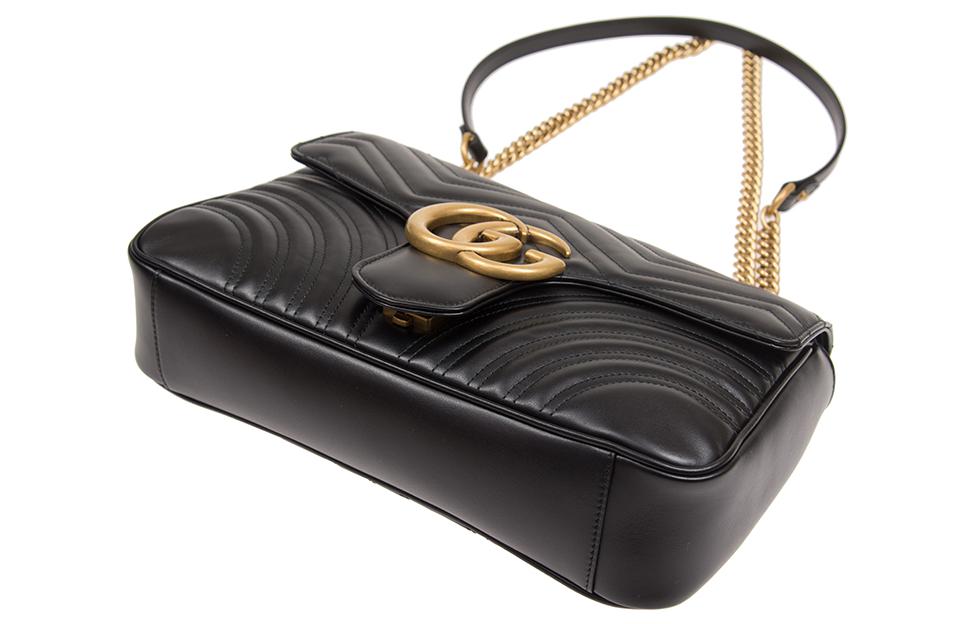 (WMNS) Gucci Marmont Medium Matelasse Shoulder Bag 'Black' 443496-DTDIT-1000