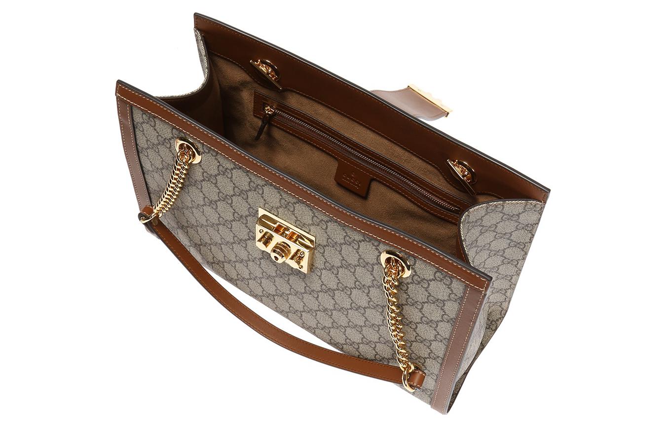 (WMNS) Gucci Padlock Medium GG Shoulder Bag 'Beige Brown' 479197-KHNKG-8534