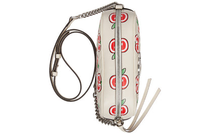 (WMNS) Gucci GG Marmont Leather Chain Shoulder Bag 'Cream White Red' 447632-1W9AN-9086