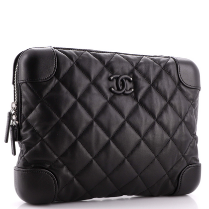 Chanel CC Classic Trunk Case, Black Quilted Lambskin, Medium