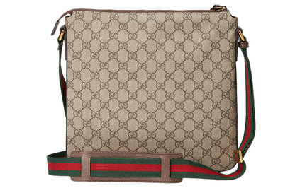 Gucci Tiger Head Embroidered Stripe Webbing Canvas Shoulder Messenger Bag / Multicolor Unisex 406408-K9RNT-8967