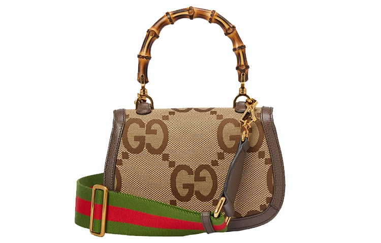 (WMNS) Gucci Bamboo 1947 Jumbo GG Small Top Handle Bag 'Beige Brown' 675797-UKMDT-2570