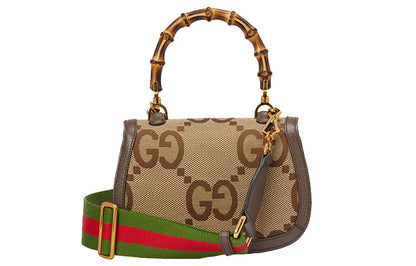 (WMNS) Gucci Bamboo 1947 Jumbo GG Small Top Handle Bag 'Beige Brown' 675797-UKMDT-2570