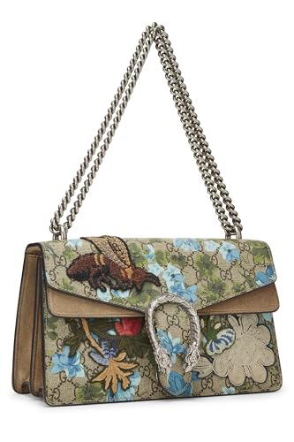 Gucci,  Blue GG Supreme Canvas Embroidered Dionysus Shoulder Bag Small, Brown