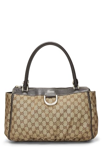 Gucci,  Brown Original GG Canvas D-Ring Abbey Zip Tote, Brown