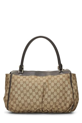 Gucci,  Brown Original GG Canvas D-Ring Abbey Zip Tote, Brown