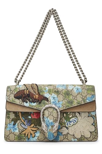 Gucci,  Blue GG Supreme Canvas Embroidered Dionysus Shoulder Bag Small, Brown