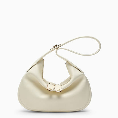 Valentino Garavani Small Go-Hobo Bag In Ivory Leather Women