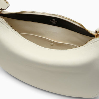 Valentino Garavani Small Go-Hobo Bag In Ivory Leather Women