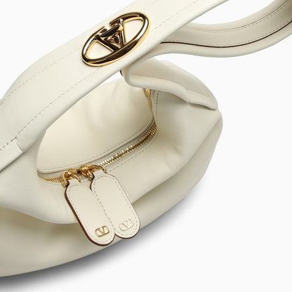 Valentino Garavani Small Go-Hobo Bag In Ivory Leather Women