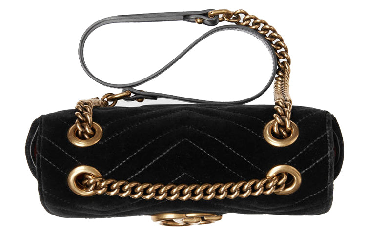 (WMNS) Gucci GG Marmont ClassicG Crossbody Bag Single Shoulder Bag Black 446744-K4D2T-1000