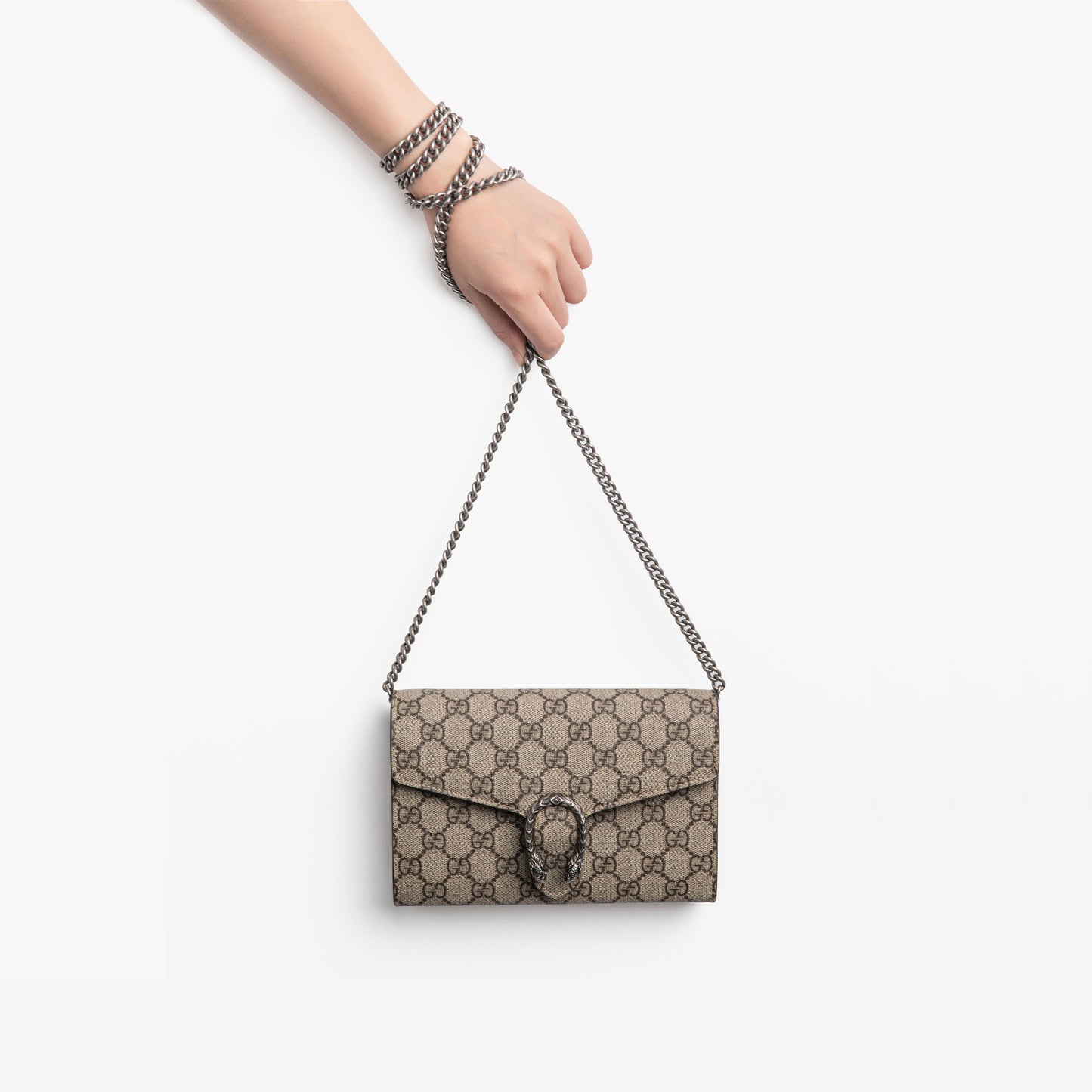 (WMNS) Gucci Dionysus Series Synthetic canvasChain bag Dionysus Brown 401231-KHNSN-8642