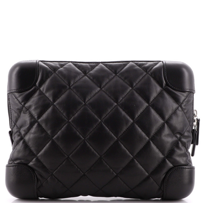 Chanel CC Classic Trunk Case, Black Quilted Lambskin, Medium