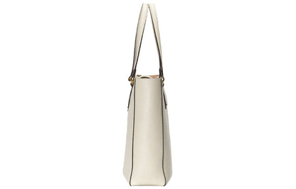 (WMNS) Gucci Gold Label Logo Leather Tote Shoulder Bag Small White Handbag 652680-1U10T-9022