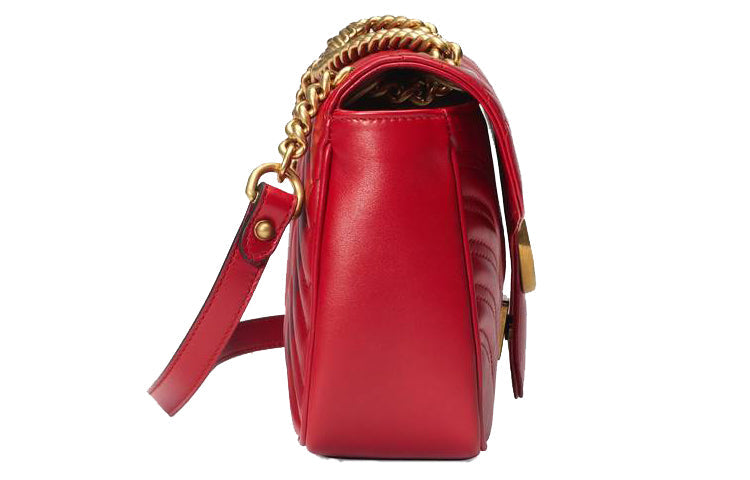 (WMNS) Gucci GG Marmont Small Matelasse Shoulder Bag 'Red' 443497-DTDIT-6433