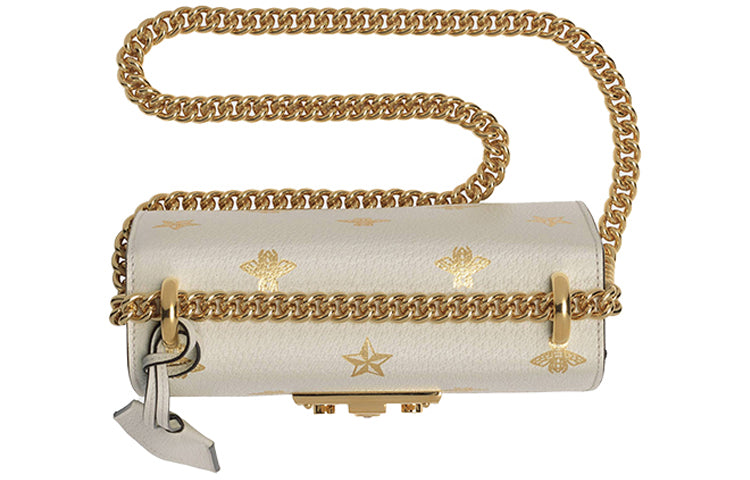 (WMNS) Gucci Padlock Bee Star Small-Sized Single-Shoulder Bag White 432182-DJ2LG-8711