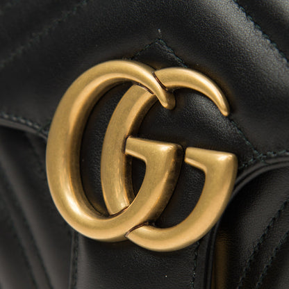 (WMNS) Gucci GG Marmont Leather Single-Shoulder Chain Bag Mini Black 446744-DTDIT-1000