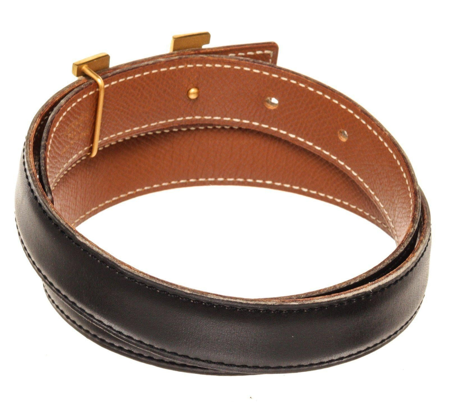 Hermes Black Leather H Belt