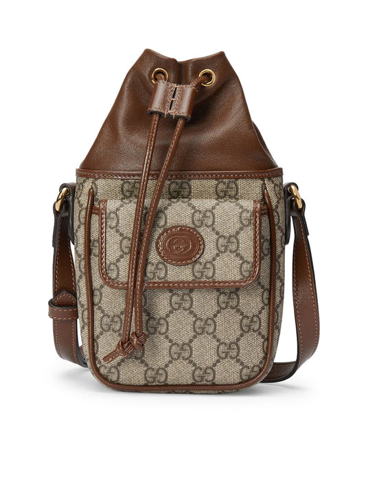 Gucci Women Mini Gg Bucket Bag With Gg Cross