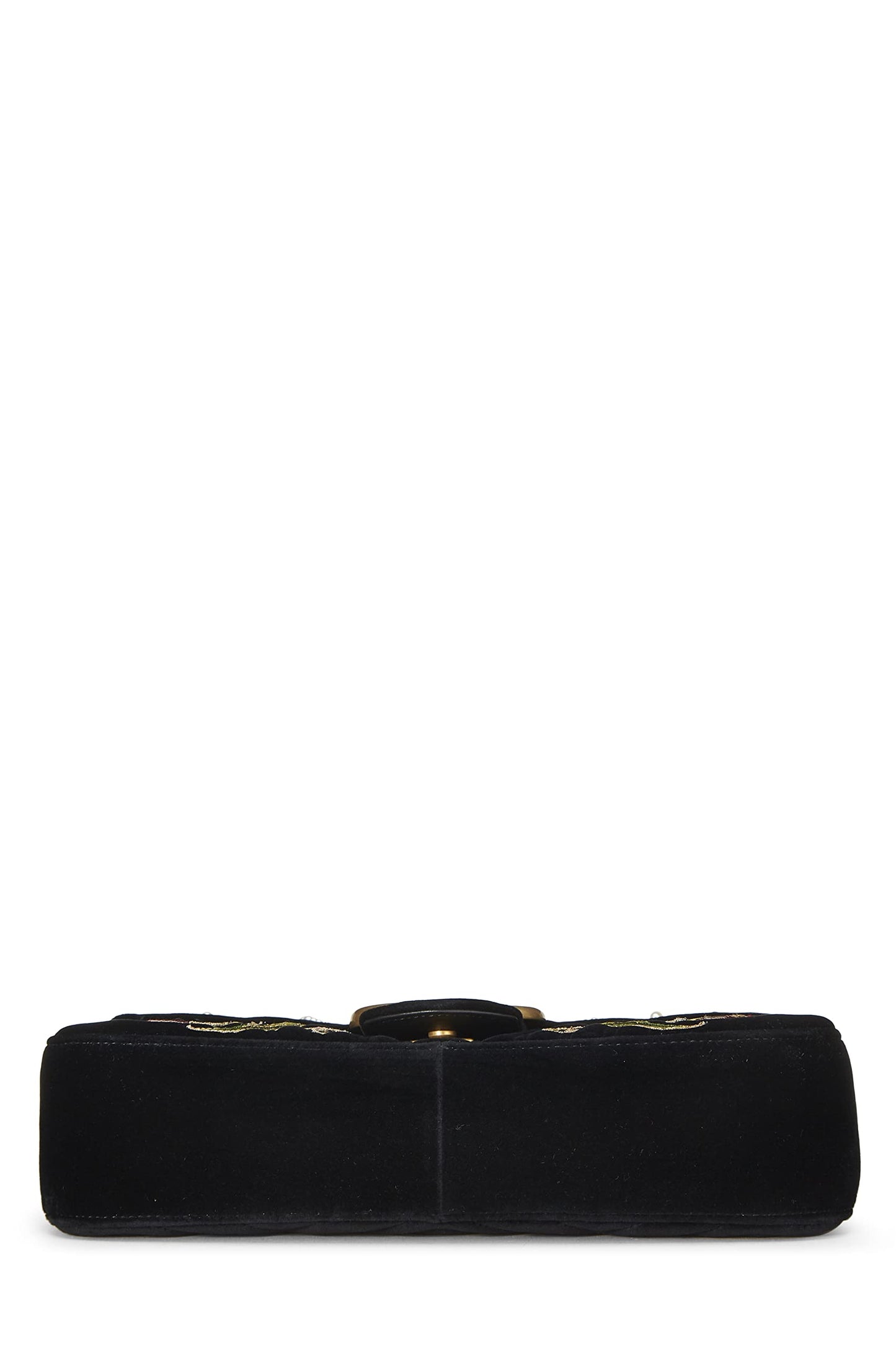 Gucci,  Black Velvet Marmont 'Loved' Shoulder Bag, Black