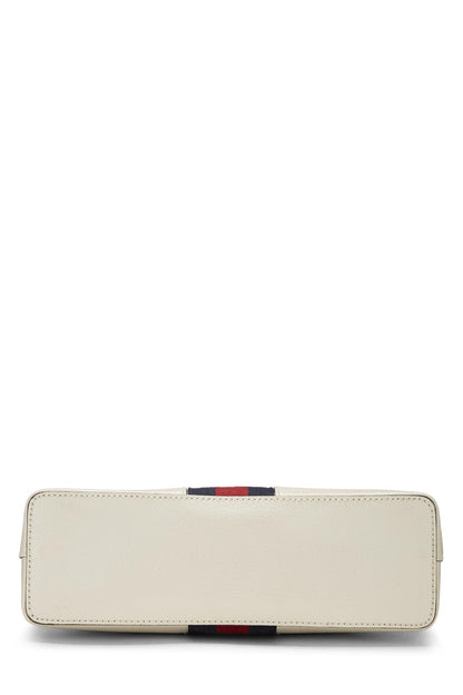 Gucci,  White Leather Ophidia Dome Shoulder Bag, White