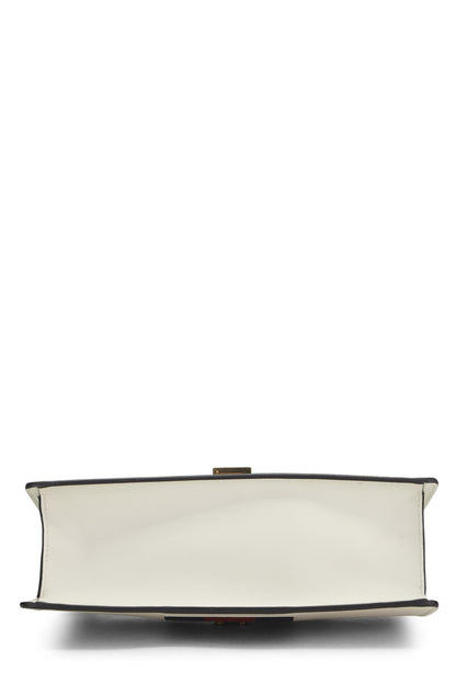 Gucci,  White Leather Sylvie Shoulder Bag, White