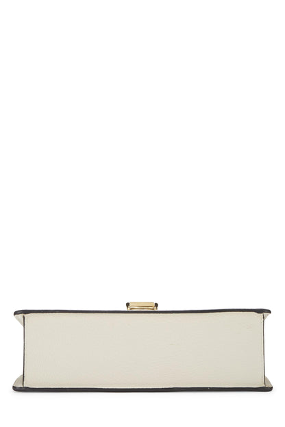 Gucci,  Cream Bee & Star Leather Sylvie Shoulder Bag Small, White