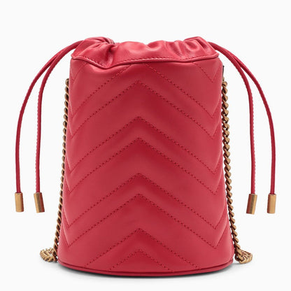 Gucci Gg Marmont Red Leather Bucket Bag Women