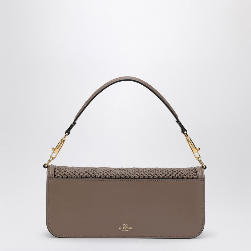 Valentino Garavani Clay-Coloured Locò Bag In Woven Leather Women