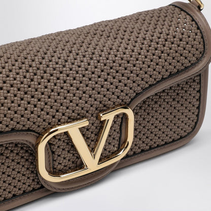 Valentino Garavani Clay-Coloured Locò Bag In Woven Leather Women