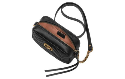 (WMNS) Gucci GG Marmont Logo Messenger Bag Black Classic 448065-DTD1T-1000