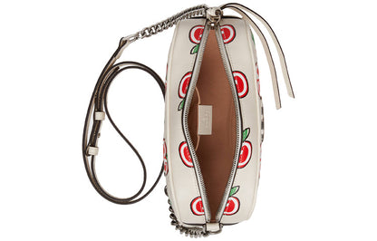 (WMNS) Gucci GG Marmont Leather Chain Shoulder Bag 'Cream White Red' 447632-1W9AN-9086