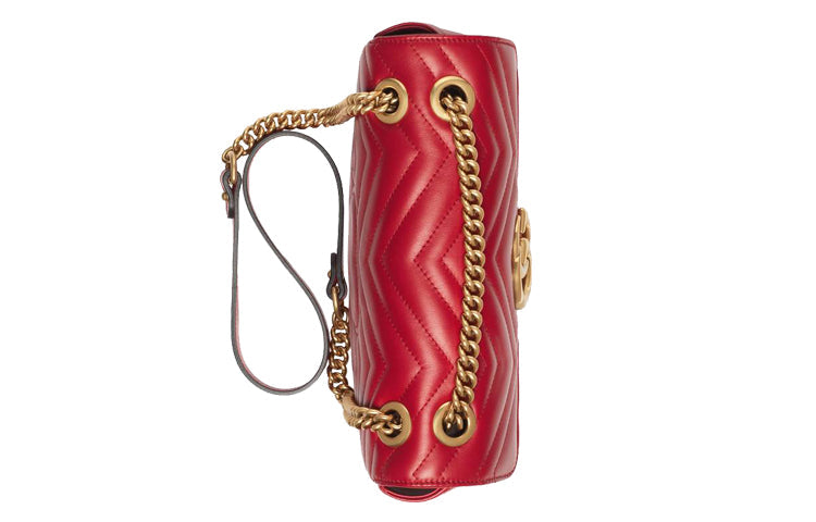 (WMNS) Gucci GG Marmont Small Matelasse Shoulder Bag 'Red' 443497-DTDIT-6433