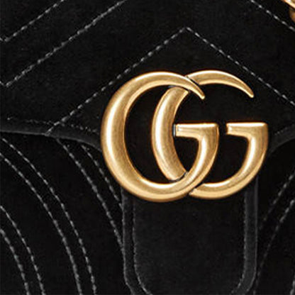 (WMNS) Gucci GG Marmont ClassicG Crossbody Bag Single Shoulder Bag Black 446744-K4D2T-1000