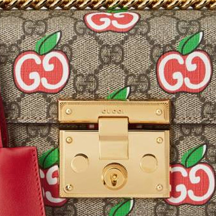 (WMNS) Gucci Padlock Logo Single-Shoulder Bag Small Brown/Red 409487-2EVEG-8646