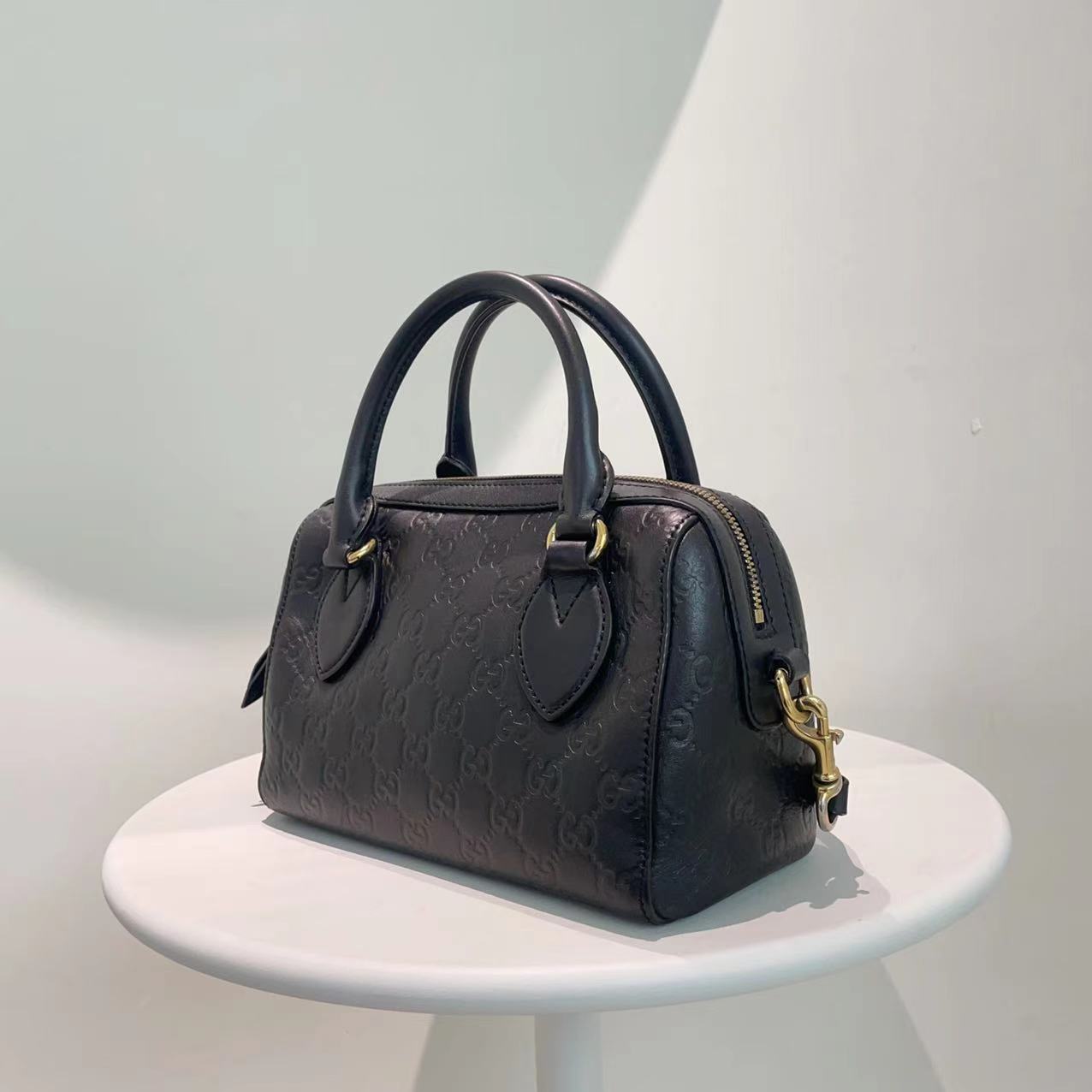 Gucci Black Leather Two Way Bag