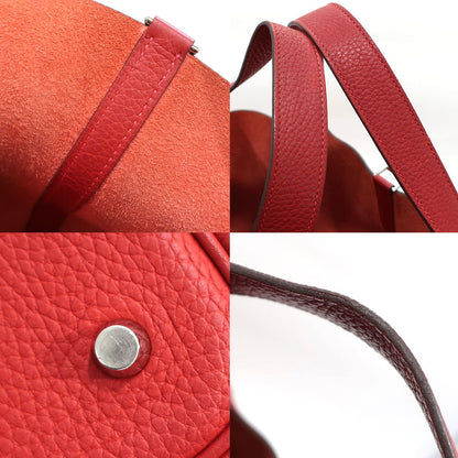 Hermes Handbag Picotin Lock Picotin Lock MM 22 Rouge/SV G   Clemence  O  2011 Manufactured  Women Only Key/Cadena