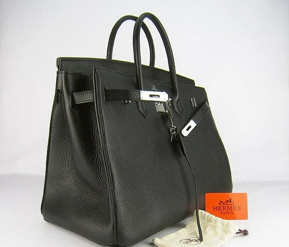 Hermes Birkin 35cm Togo Leather Handbags 6099 Black Silver