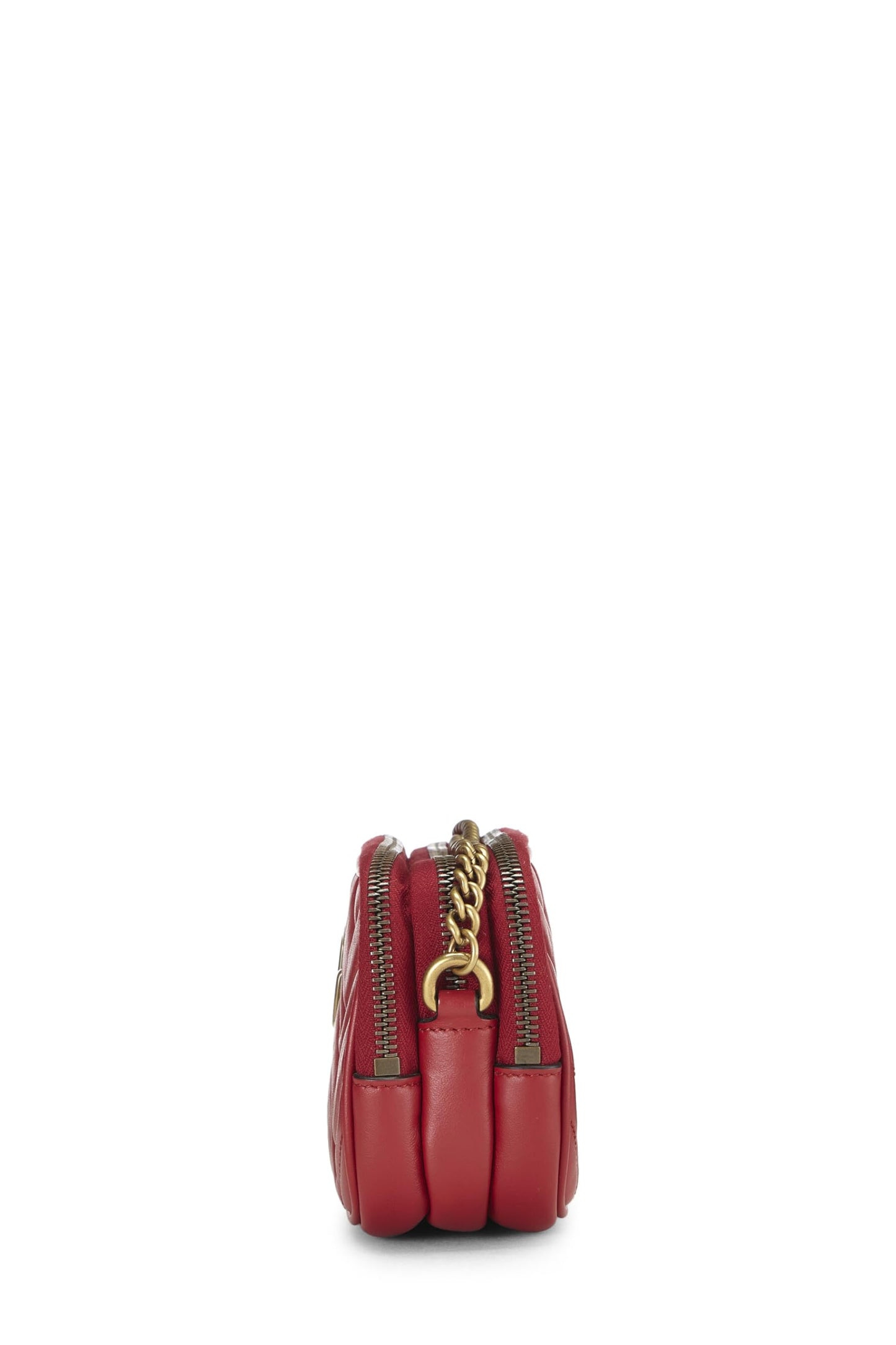 Gucci,  Red Leather GG Marmont Shoulder Bag, Red